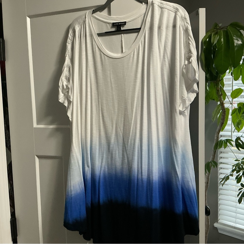 Lane Bryant White and Blue Ombre Tunic